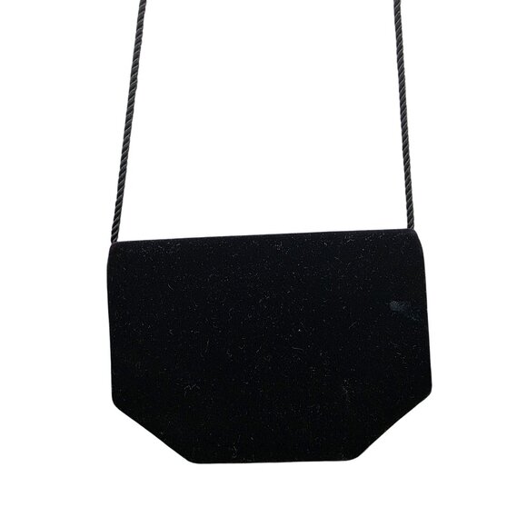 Vintage Black Velvet 3 in one Evening Clutch With Gold, Silver, Red Button Closu - Picture 9 of 13